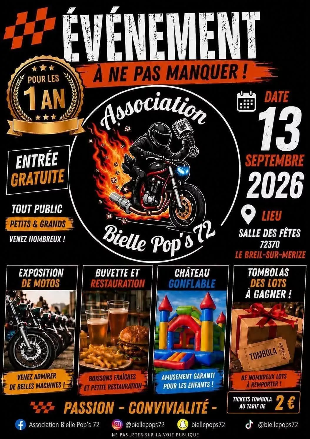 Bielle Pop's 72 – 1 an de l'association