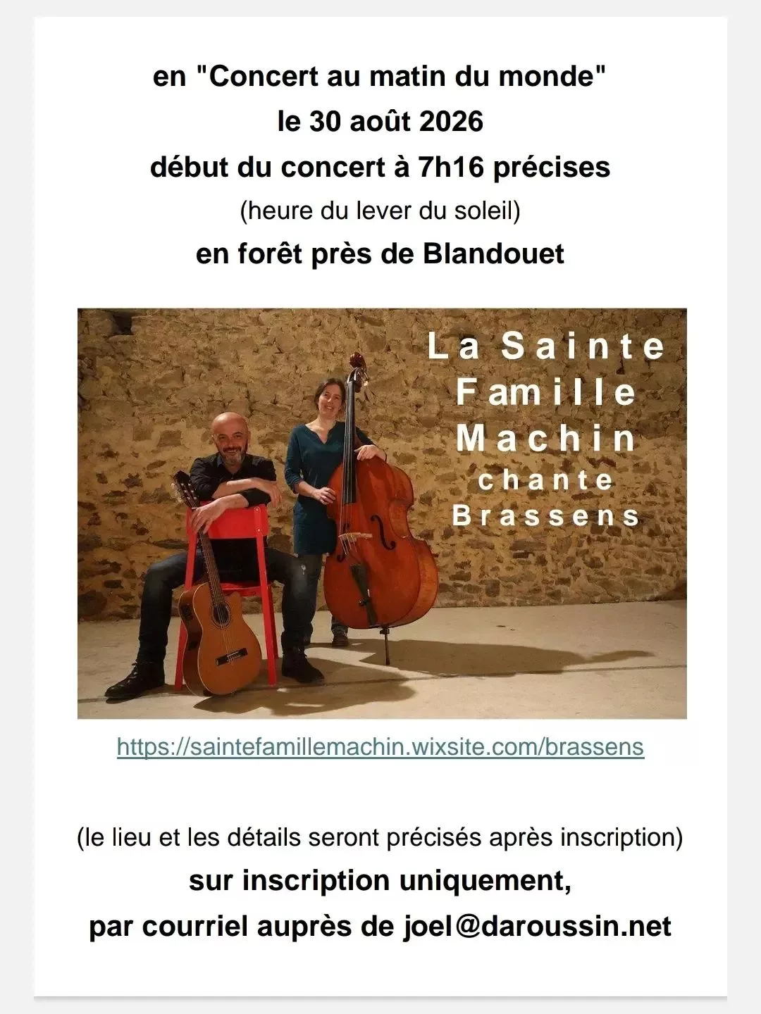 Concert au matin du monde