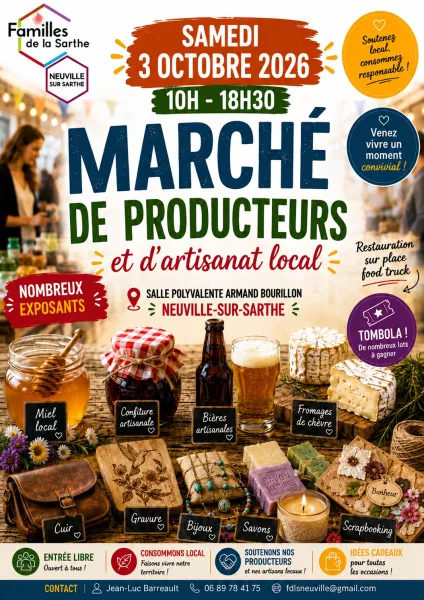 Marché de producteurs et d'artisanat - Neuville sur Sarthe