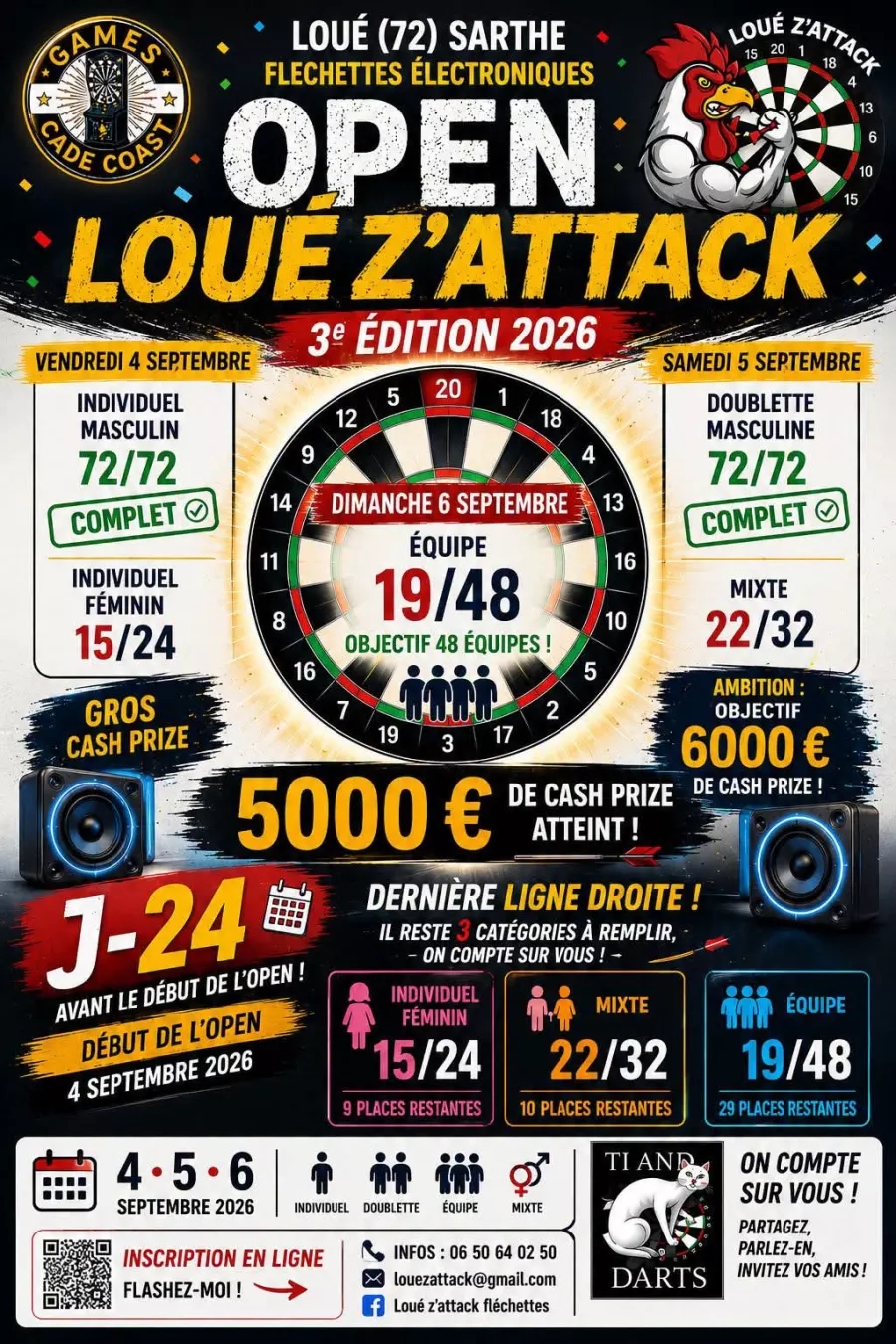 Open Loué Z’Attack 2026 – Fléchettes électroniques - Loué