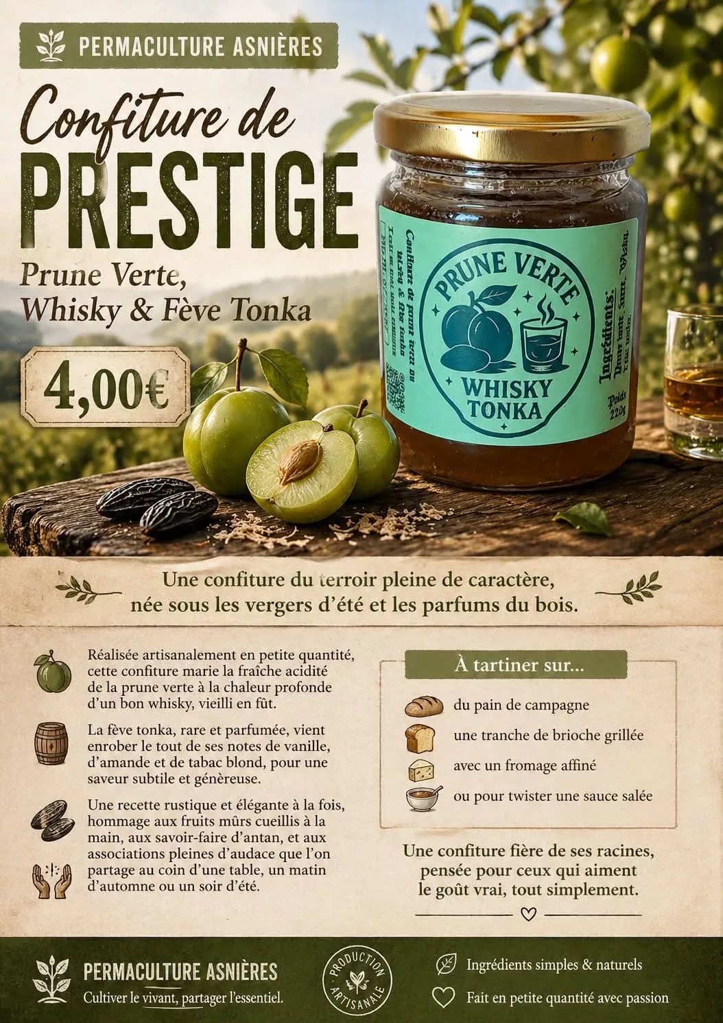 Prune Verte, Whisky & Fève Tonka