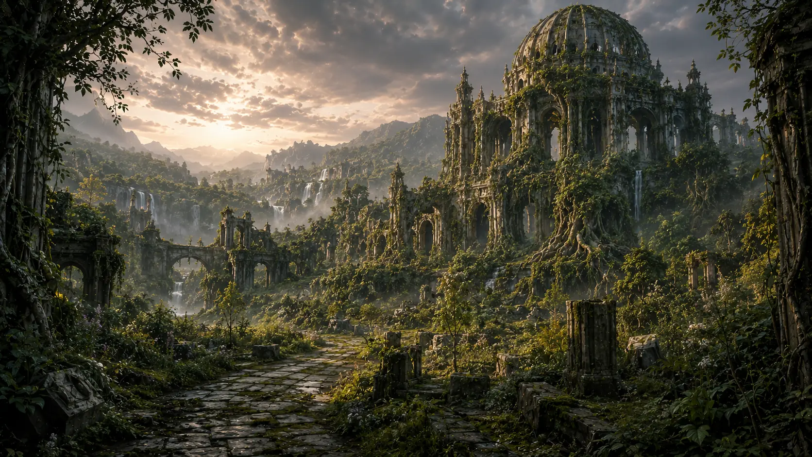 La forêt reprend ses droits sur les ruines d'Asnaë plusieurs siècles après sa disparition.